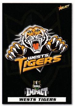 2001 Select Impact #106 West Tigers crest Front